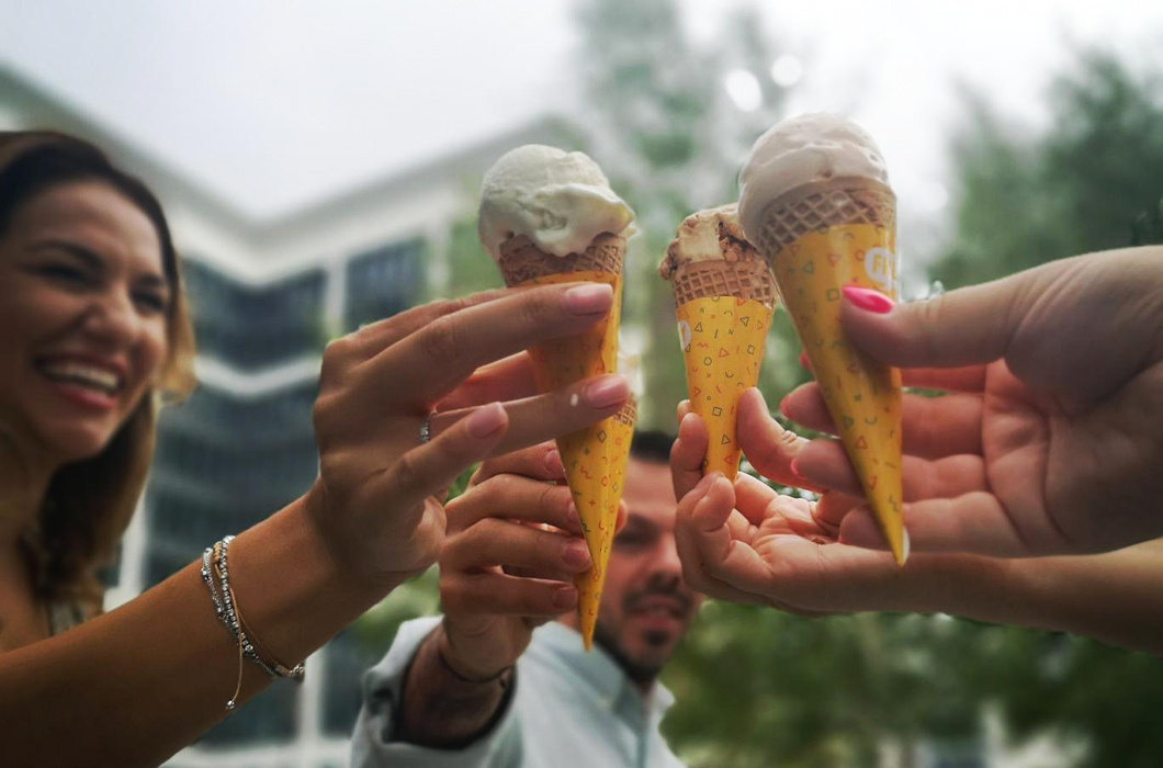 Group of ice cream cones at the event - enjoy a sweet break